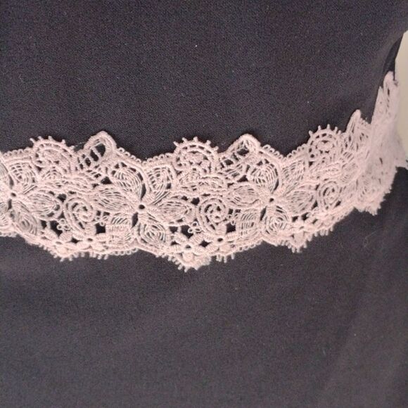 Sangria Little Black Dress With Lace Trim - Picture 4 of 13